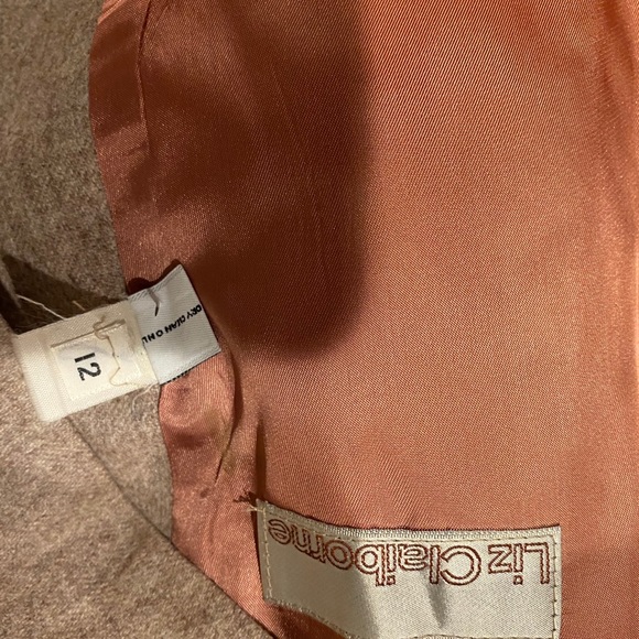 Liz Claiborne Tan Wool Vintage Long Sleeves Jacket - Picture 10 of 11